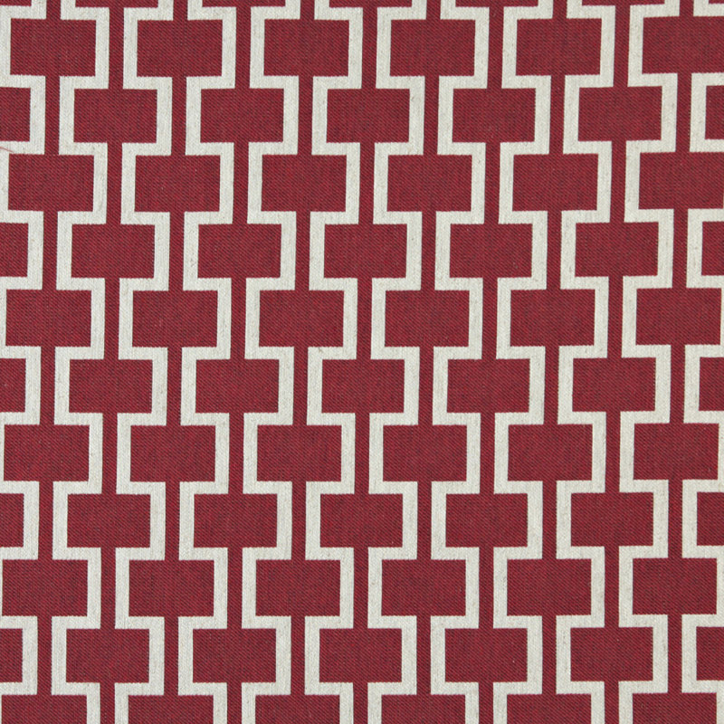 Tissu de lin géométrique, Rouge 2