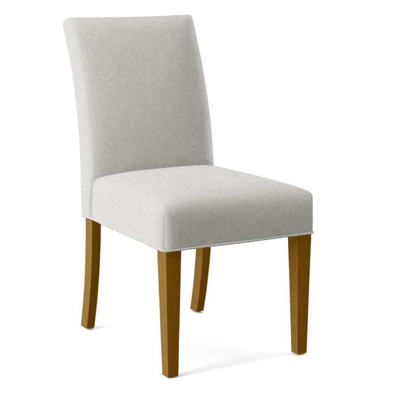 Chaise rembourrée Manhattan, Tissu beige performant - 0851-73, Finition miel