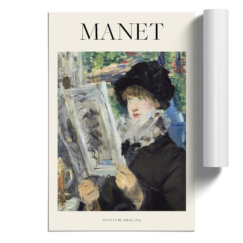Woman Reading by Edouard Manet - No Frame Painting, 59cm H x 42cm W x 0.1cm D