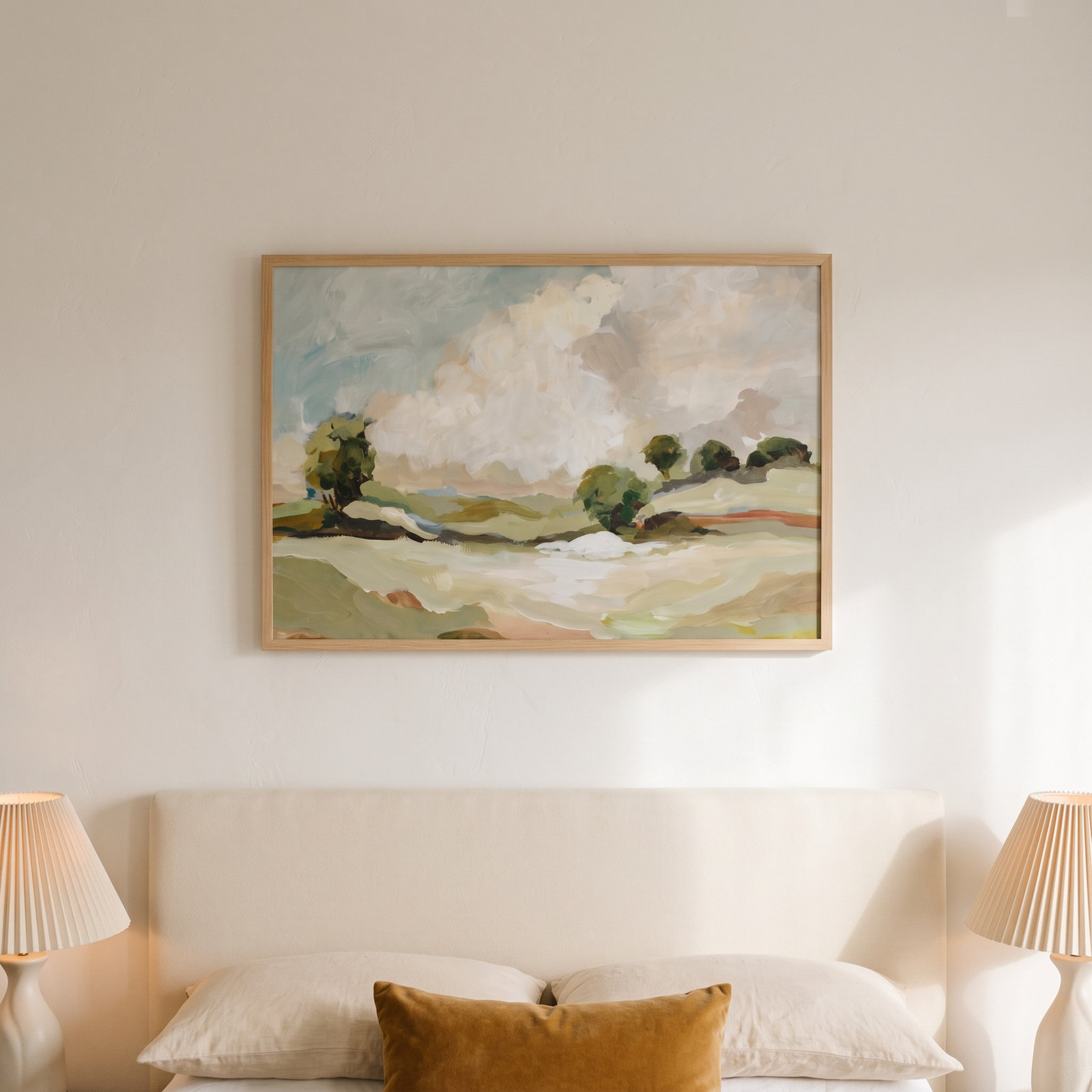 Pastoral Land Print, 29.5" H x 41.5" W x 1.25" D, Brown