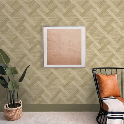 Surface Style Java Weave Geometric 18' L x 20.5" W Peel & Stick Wallpaper Roll