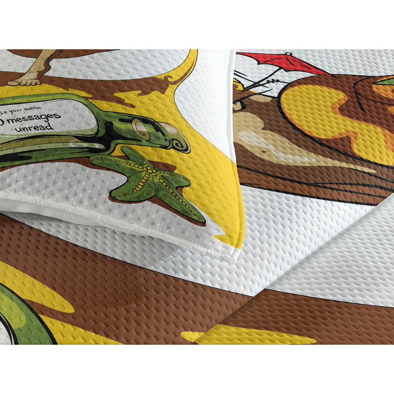 Island Polyester Coverlet, King Bedspread + 2 Shams