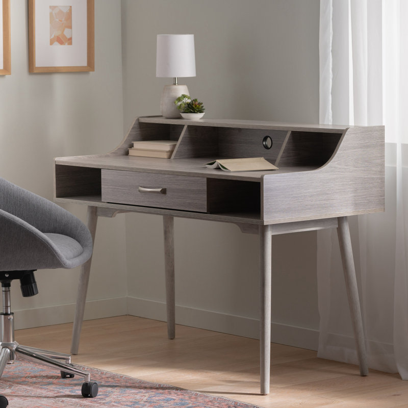 Rolland Secretary Desk Classic mid-century charm paired with modern day utility Designed with several conveniently placed cubbyholes