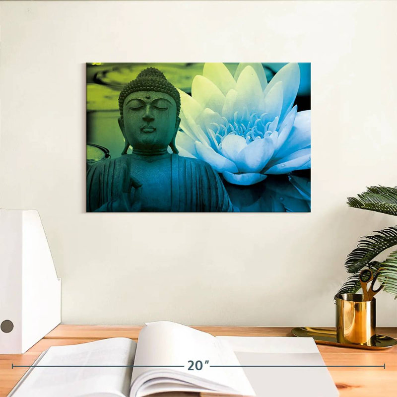 Adella Buddha Meditation Lotus, 8" H x 12" W