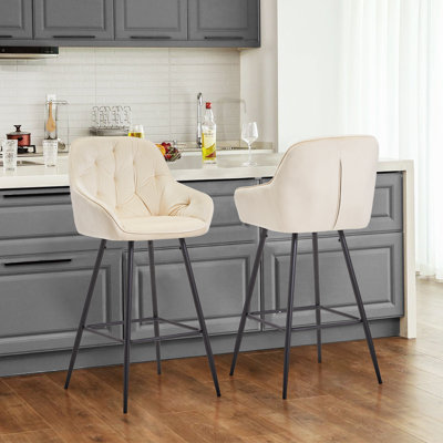 Adelmina Upholstered Counter Stool with Metal Frame