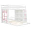 Structure de lit superposé en bois en forme de L avec fenêtre décorative, tablettes de rangement intégrées et escalier-1414964603-1414964604