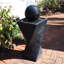 Ball Modern Black Polyresin Outdoor Solar Fountain with Battery and LED Light