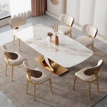 ACEDÉCOR 7 Piece Dining Table Set, Gold Kitchen and Dining Room Sets for 6,  Metal Circling Base Dini…See more ACEDÉCOR 7 Piece Dining Table Set, Gold