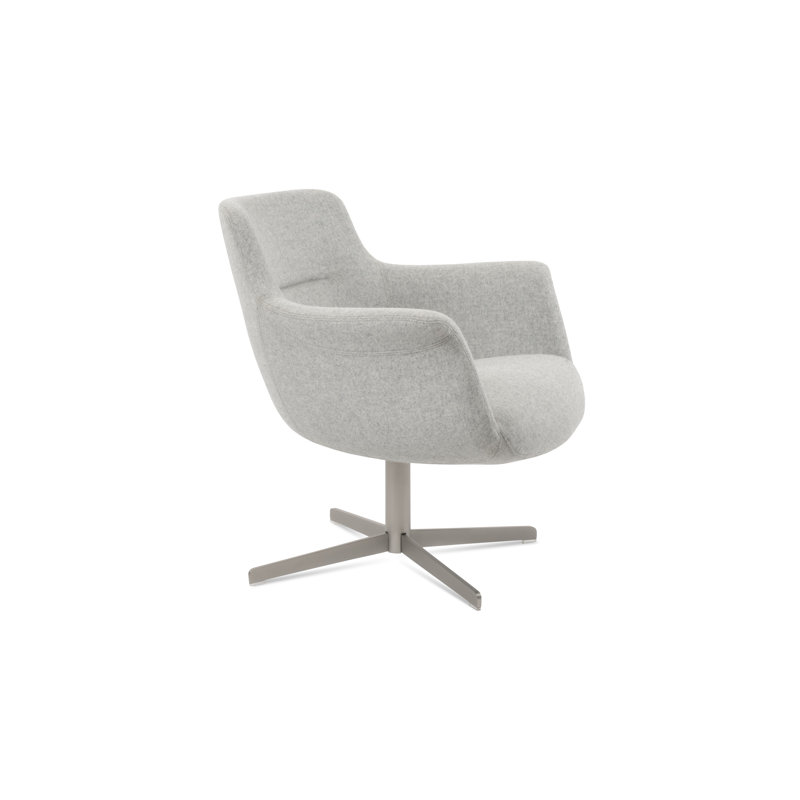 Fauteuil pivotant 4 étoiles Bottega, Laine argentée