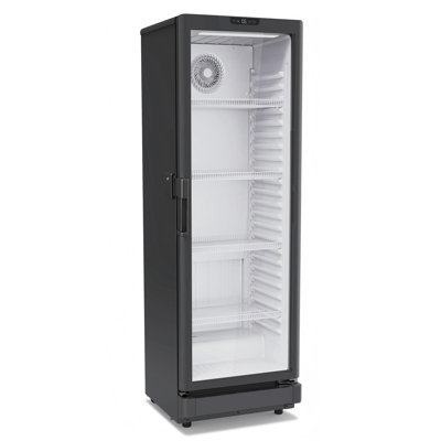 12.2 Cu. Ft. Glass Door Beverage Refrigerator, Black Freestanding Display Cooler 