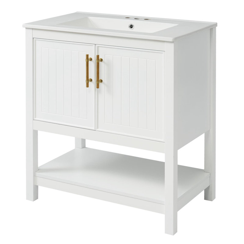 Meuble-lavabo simple 30 po, Blanc