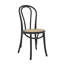 Ensemble de deux chaises d'appoint de salle à manger à dossier arrondi en bois massif noir et naturel
