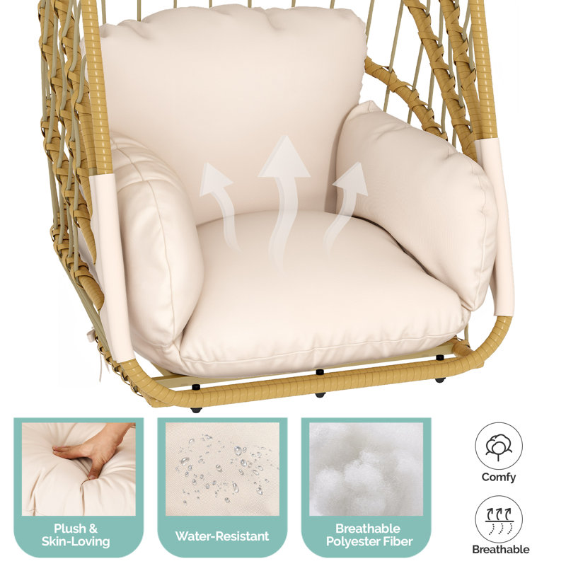  Fauteuil suspendu avec support, Beige, Gris/beige