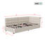 EU & UK Single Ottoman Daybed, Velvet Upholstered Sofa Bed with RGB LED Lights & USB/Type-C Charging, Grey/Cream-1649838259-1647653464