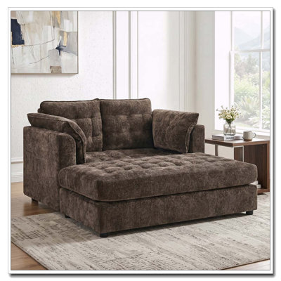 Canapé surdimensionné de 54,7 po avec accoudoirs et tissu chenille