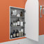 Recessed Frameless Single Door Medicine Cabinet with Adjustable Shelves