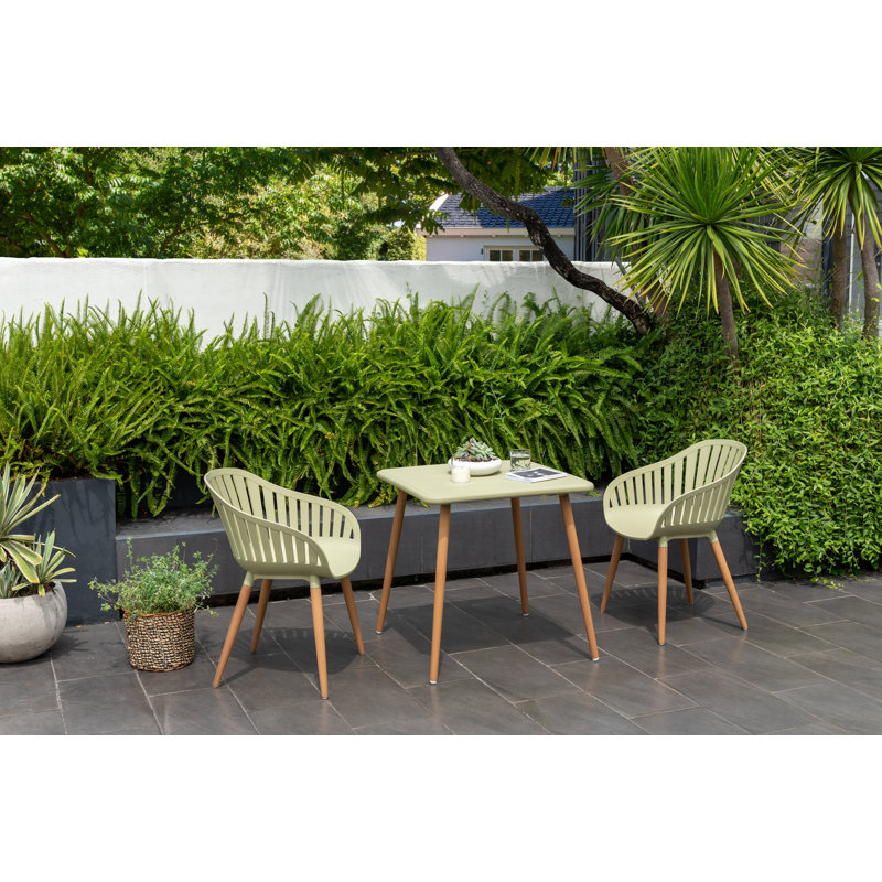 Lifestylegarden Fiji FSC Wood And Resin 5Pc Outdoor Patio Dining Set, 3, Green