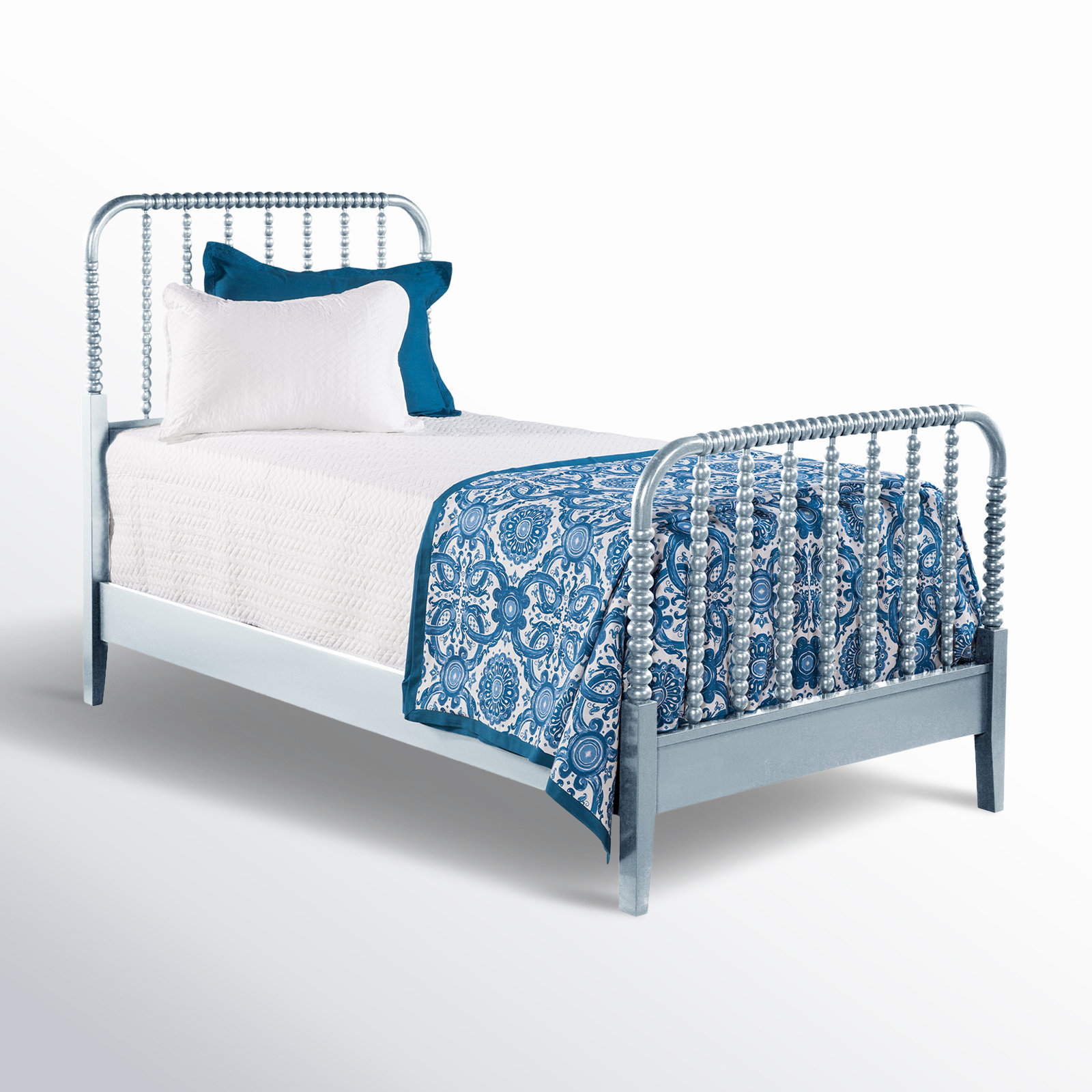Louisa Spindle Bed, Twin, Sea Glass