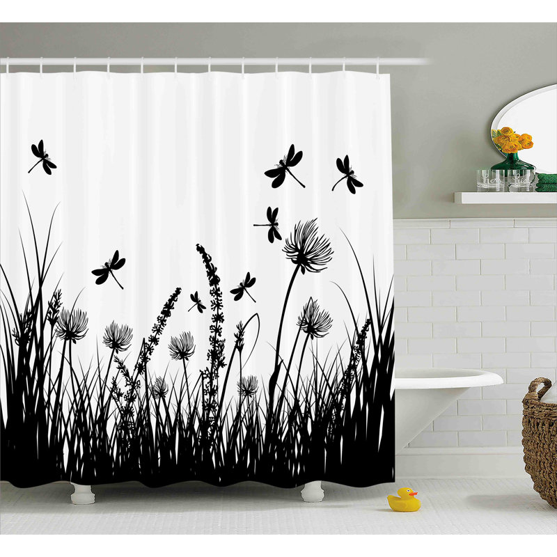 Mixed Shower Curtain with Hooks Included, 69" H x 105" W