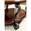 Table basse de salon classique avec finition cerisier brun et ornements en bois massif avec rangement ouvert