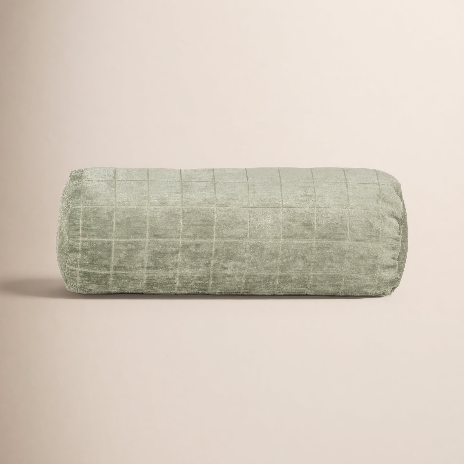 Otterville Velvet Grid Bolster Pillow, Green Geometric, Bolster 8"H x 39"W
