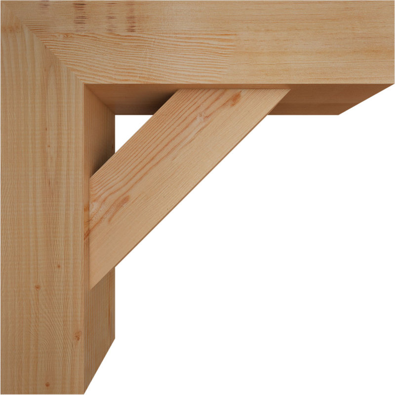 Traditional Block Bracket w/ Offset Brace, 26 x 26, 7 1/2"W Douglas Fir (Smooth)