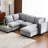 U-Shaped Sectional With Movable & Practical Coffee Table, Grey - Home Decoration Piece Charging Mechanism, Advanced Design-1245964817