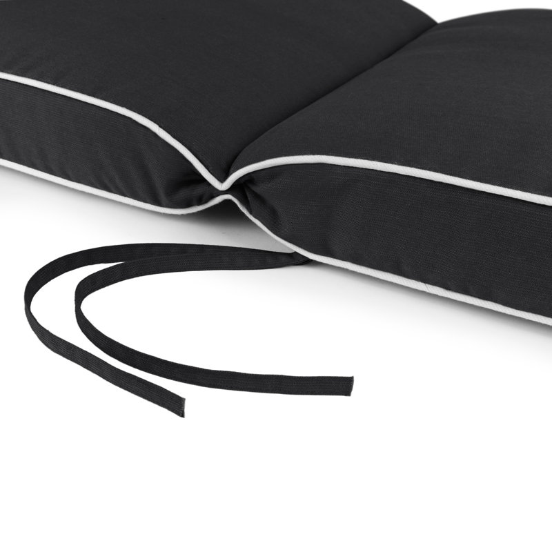 Sunbrella Outdoor 3'' Chaise Lounge Seat / Back Cushion, Black