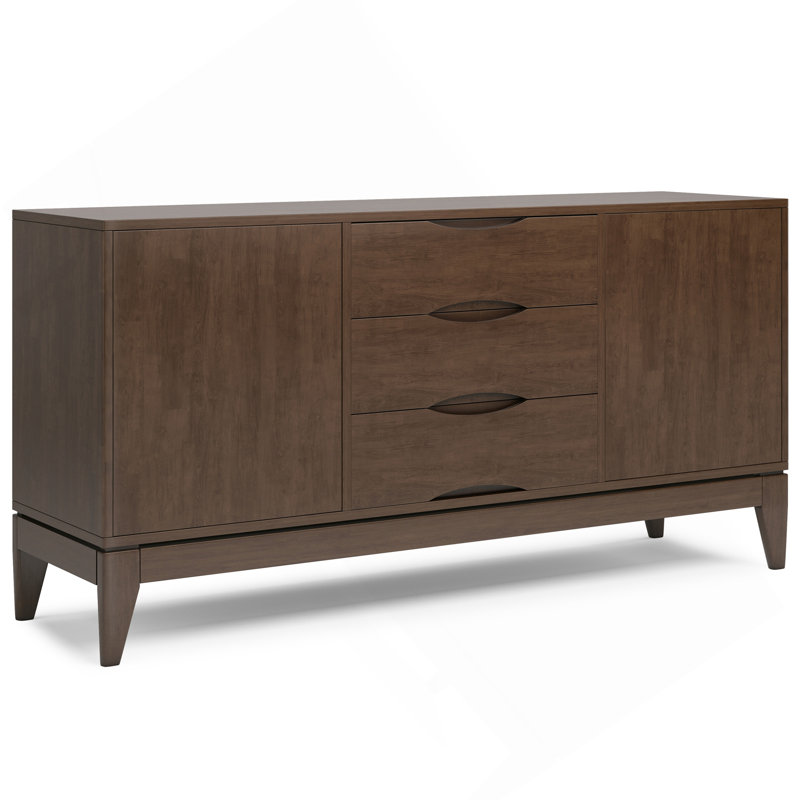 Buffet Harper en bois massif brun noyer