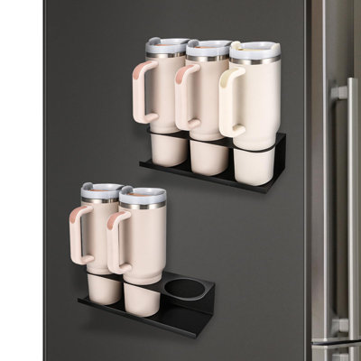 2 Pack Water Bottle Organizer For Stanley 30&40 Oz Tumbler Metal Magnetic Stanley Cup Holder With Double Sided Tape Hold Stanley Cup Accessories For K