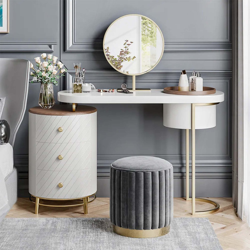 Coiffeuse avec miroir lumineux DEL , Blanc