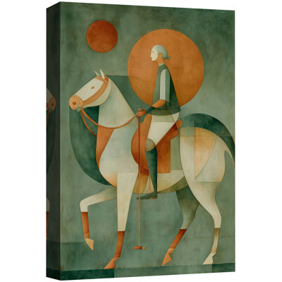 Illustration abstraite de cavalier, photos de salon, impression sur toile encadrée