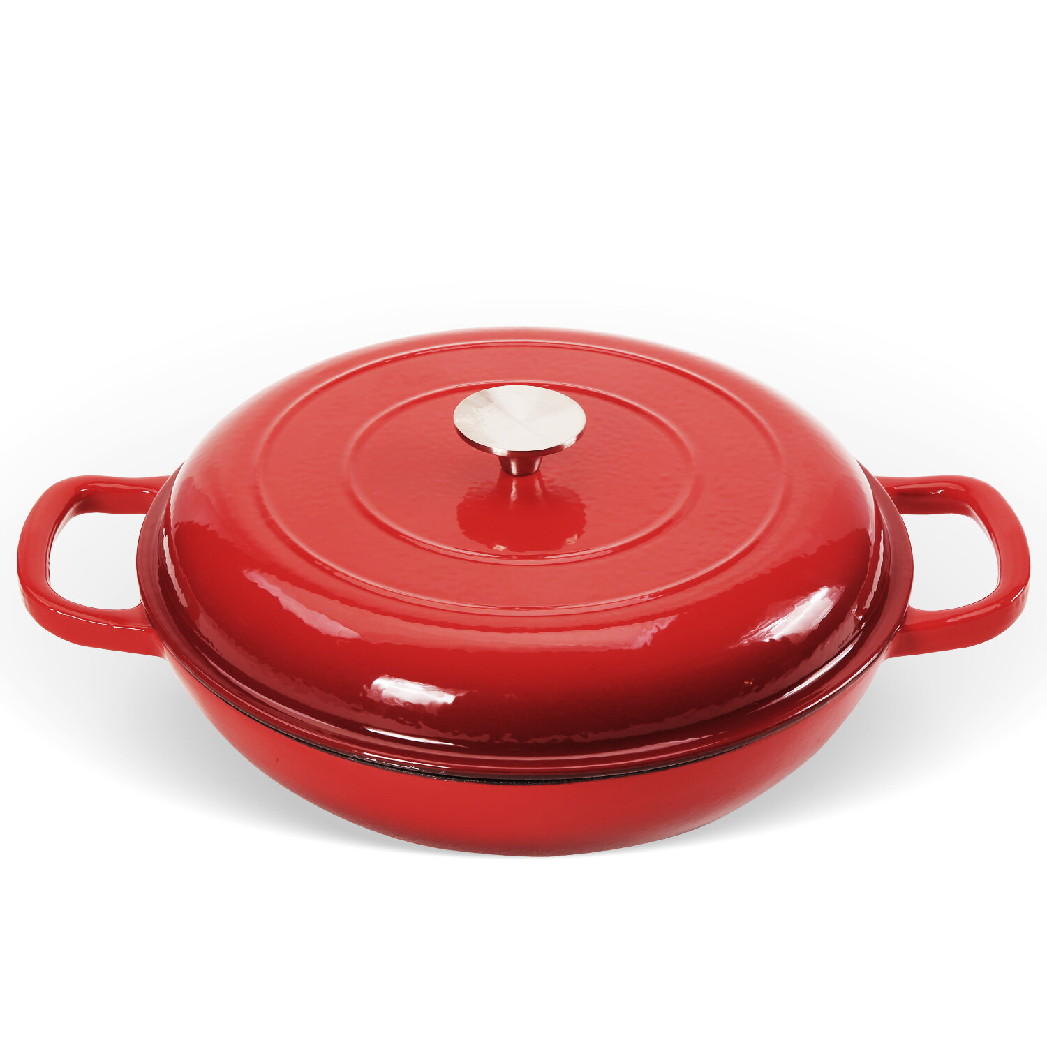 IMUSA IMU-26006 4 qt. Cast Aluminum Covered Casserole Red