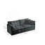 Canapé pour causeuse moderne en tissu de grande taille à 2 places avec 4 coussins, chenille grise