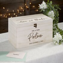 Monogrammed Wedding Card Box for Reception Customized with Lid and