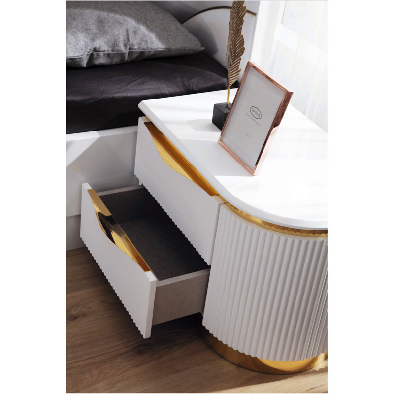 Table de chevet 2 tiroirs