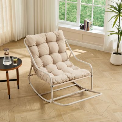 Chaise berçante d'extérieur, coussin confortable, avec coussin doux et épais