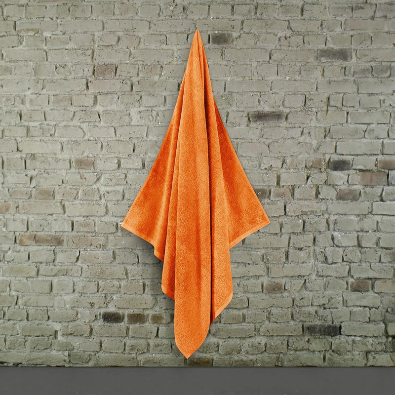 Benslimane %100 Turkish Cotton Jumbo Bath Sheet, Quickdry, Orange