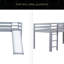 Lit simple mezzanine bas avec glissade, échelle, barrières de sécurité-934295858