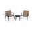 Modern Outdoor Chat Set: 2 PE Rattan Chairs ; Black Steel & Tempered Glass Side Table – Durable & Stylish