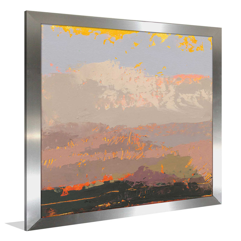 " Soft Day I ", 37.5" H x 37.5" W x 1" D, Silver Framed