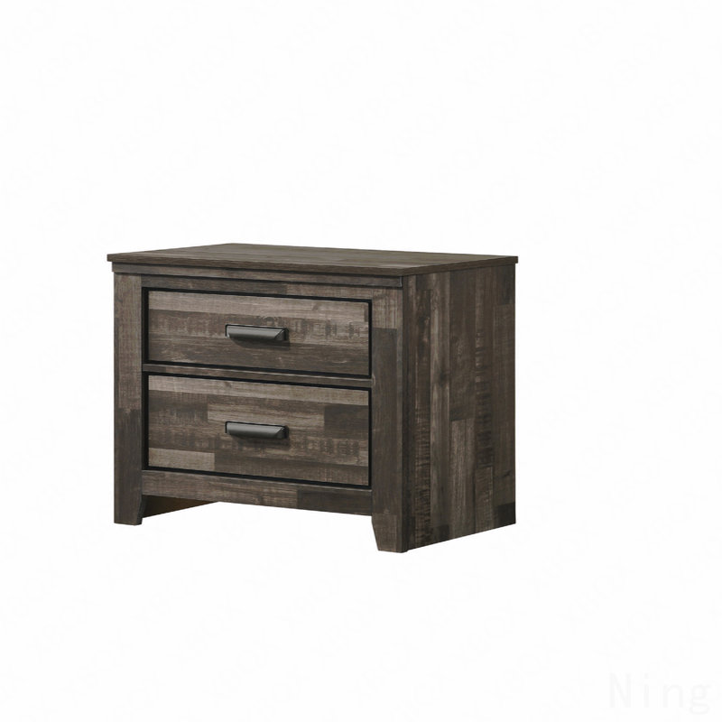 Table de chevet 2 tiroirs Contemporary, Brun