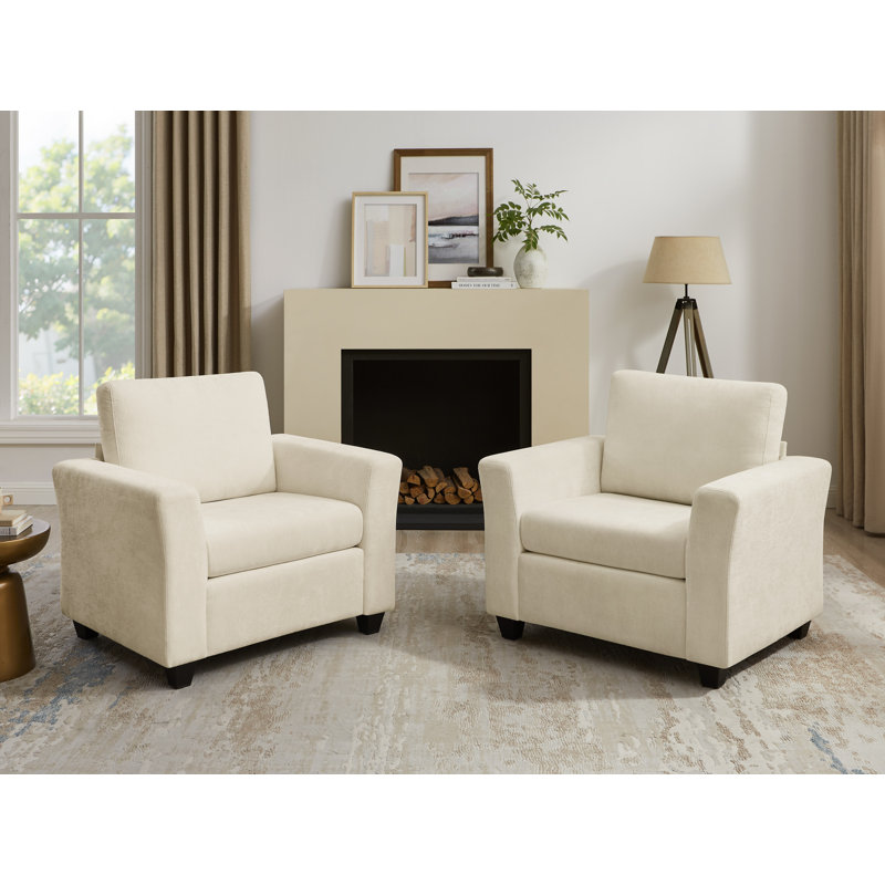 40.35'' Upholstered Accent Chair (Set Of 2), Beige