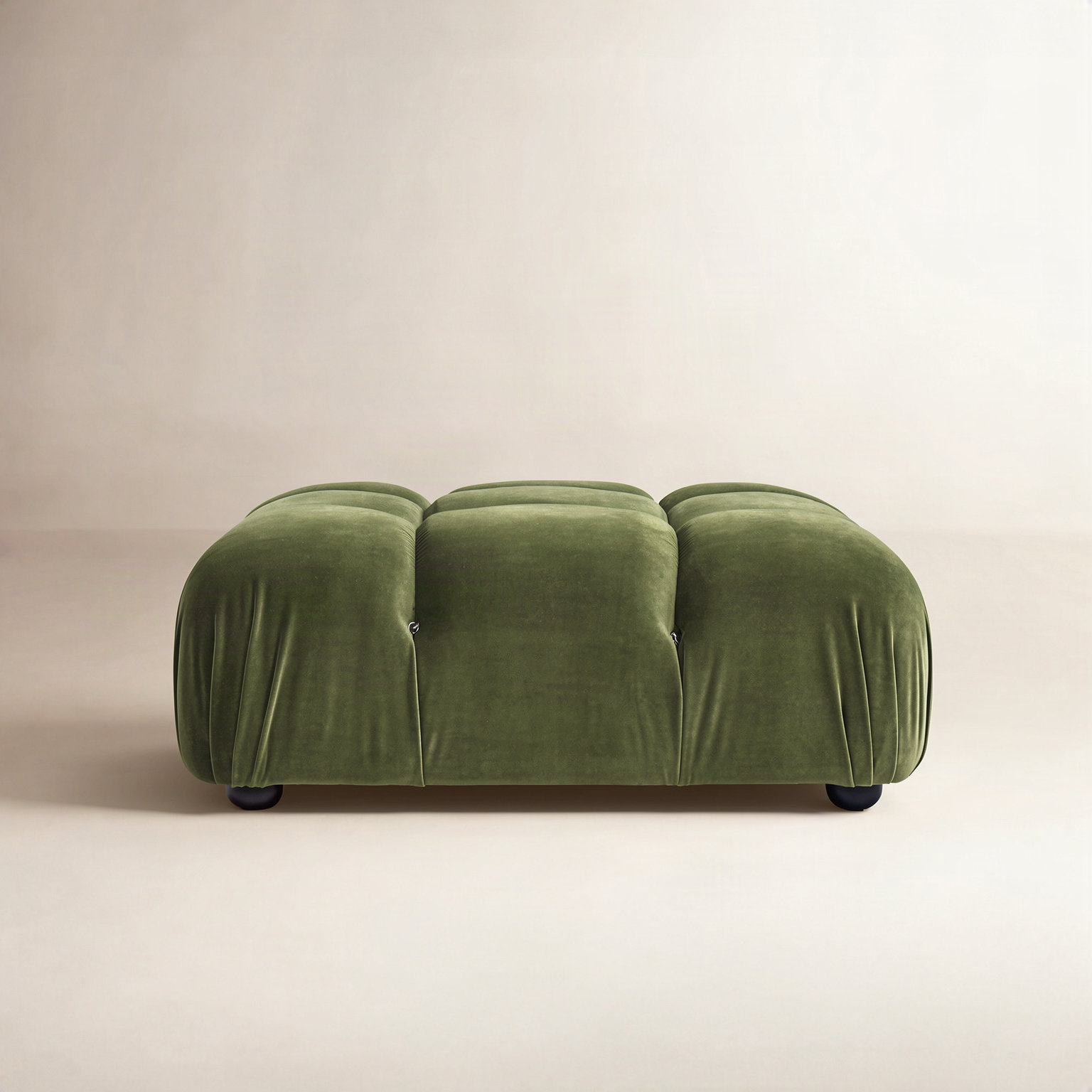 Reva 36" Ottoman, Olive Green Velvet