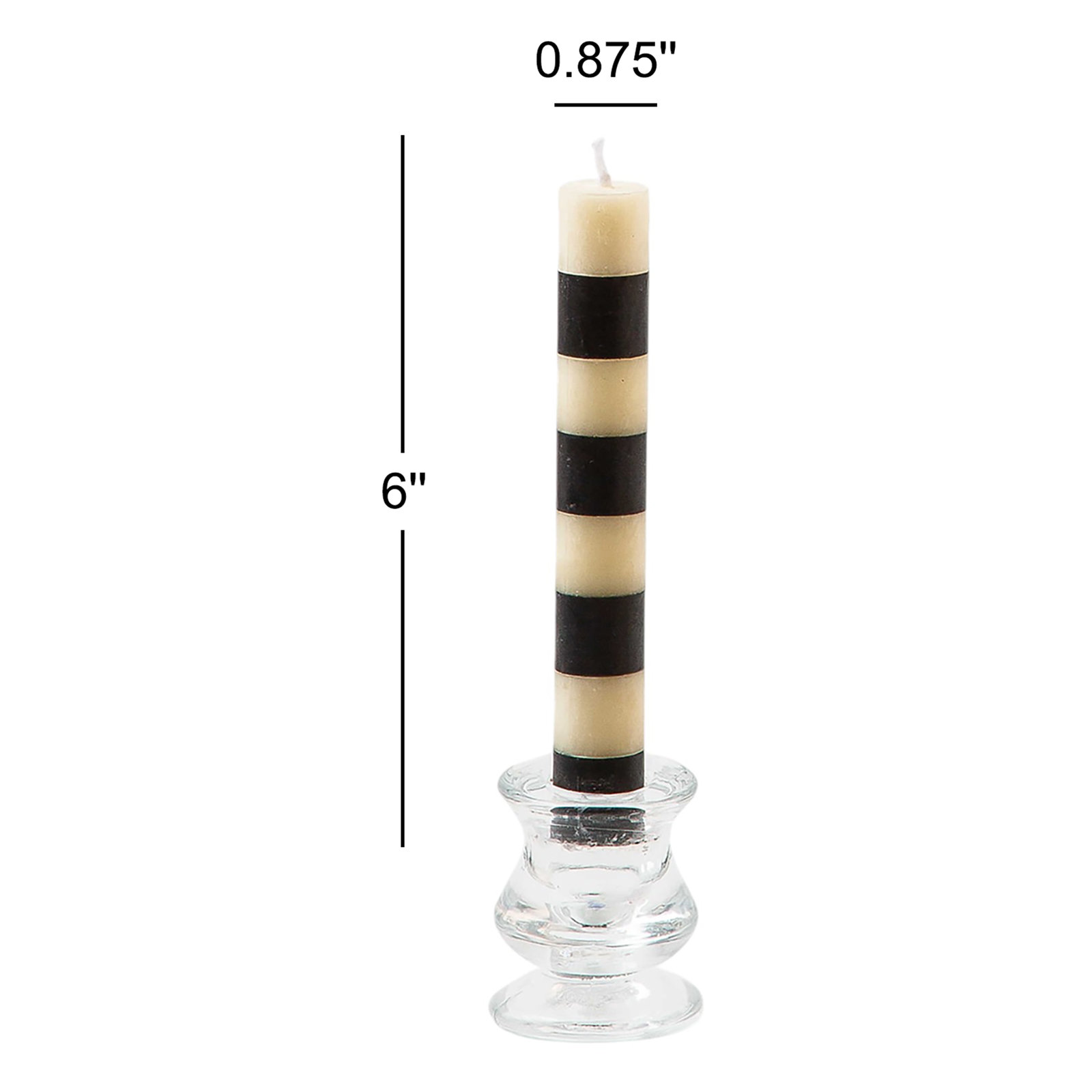 Mini Black And Ivory Dinner Candles Set Of 6