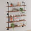 Tablettes flottantes industrielles avec planches en bois massif - Rangement mural rustique pour le salon, la cuisine et la maison de campagne