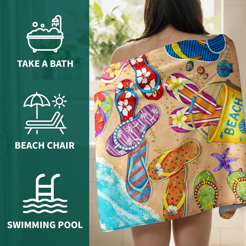 Grande serviette de bain absorbante en microfibre avec étoiles de mer 60 * 80 pouces Ocean Beach