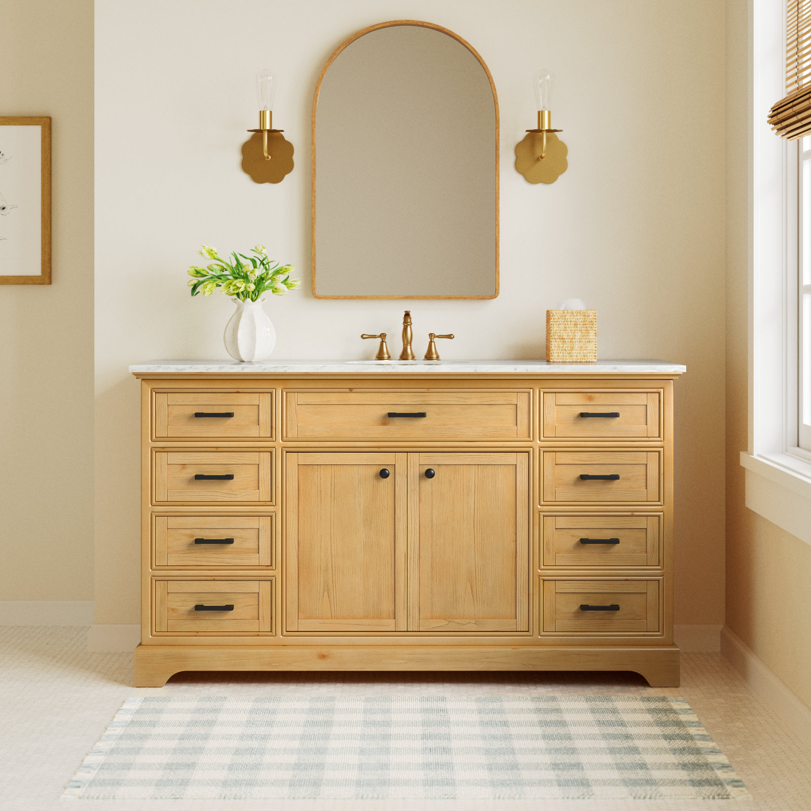 Hermes 60'' Single Bathroom Vanity, Light Brown