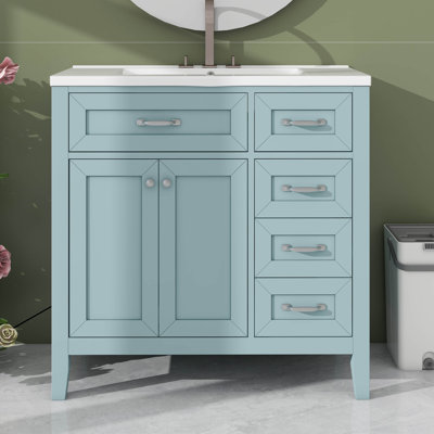 Ensemble de meuble-lavabo élégant 36 po avec tiroirs et armoire de rangement