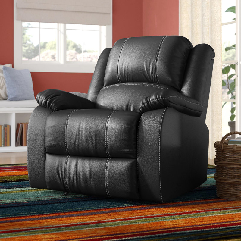 Fauteuil inclinable rembourré motorisé Hagar, Noir, Manuel